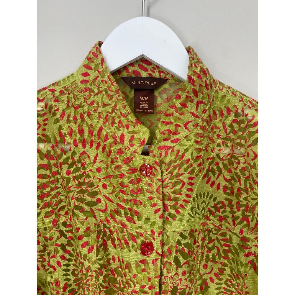 Multiples Button Down Top Size Medium 3/4 Sleeves… - image 2